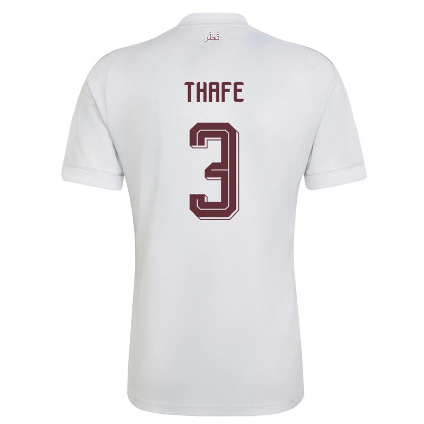Danxen Dětské Katar Tariq Mohd Nader Thafe #3 Bílá Vínová Daleko Hráčské Dresy 26-28 Dres