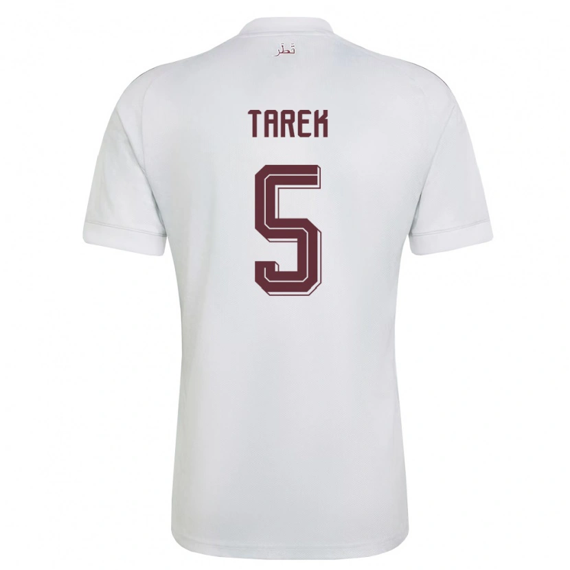 Danxen Dětské Katar Tarek Salman #5 Bílá Vínová Daleko Hráčské Dresy 26-28 Dres