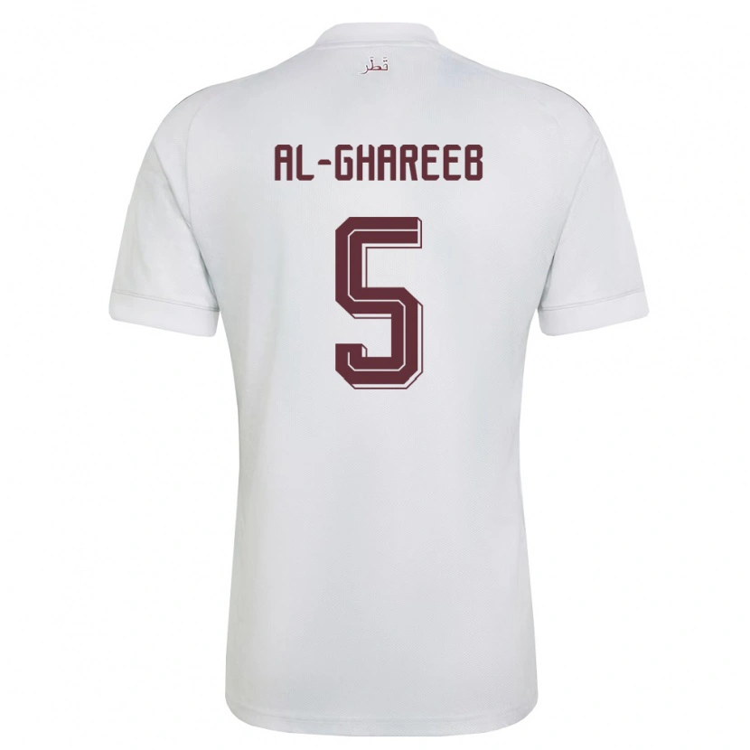 Danxen Dětské Katar Hassan Mohammed Al-Ghareeb #5 Bílá Vínová Daleko Hráčské Dresy 26-28 Dres