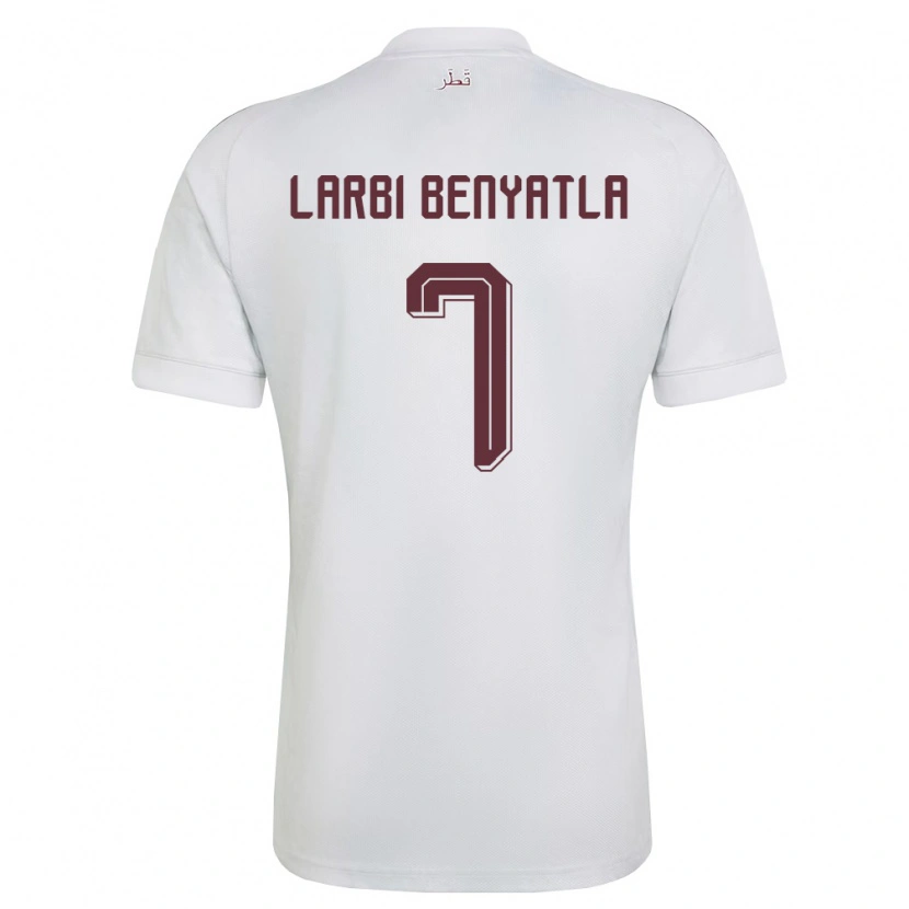 Danxen Dětské Katar Dhiaeddine Larbi Benyatla #7 Bílá Vínová Daleko Hráčské Dresy 26-28 Dres