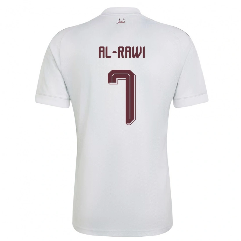 Danxen Dětské Katar Ahmed Al-Rawi #7 Bílá Vínová Daleko Hráčské Dresy 26-28 Dres