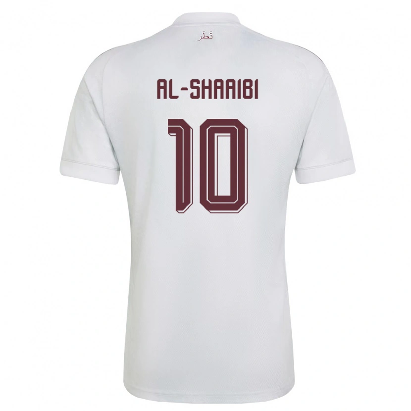 Danxen Dětské Katar Khalid Al-Shaaibi #10 Bílá Vínová Daleko Hráčské Dresy 26-28 Dres
