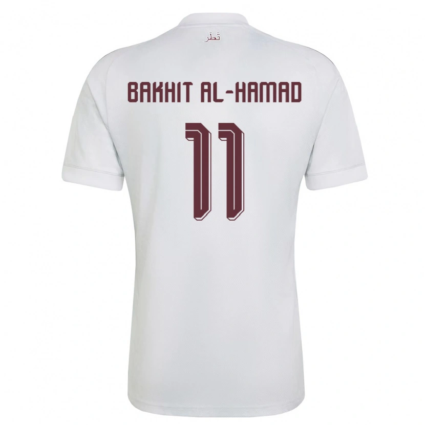 Danxen Dětské Katar Faisal Bakhit Al-Hamad #11 Bílá Vínová Daleko Hráčské Dresy 26-28 Dres