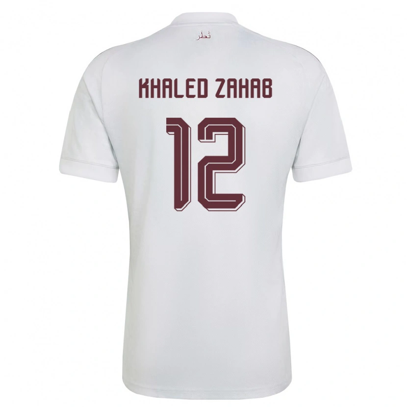 Danxen Dětské Katar Abdelrahman Zahab #12 Bílá Vínová Daleko Hráčské Dresy 26-28 Dres