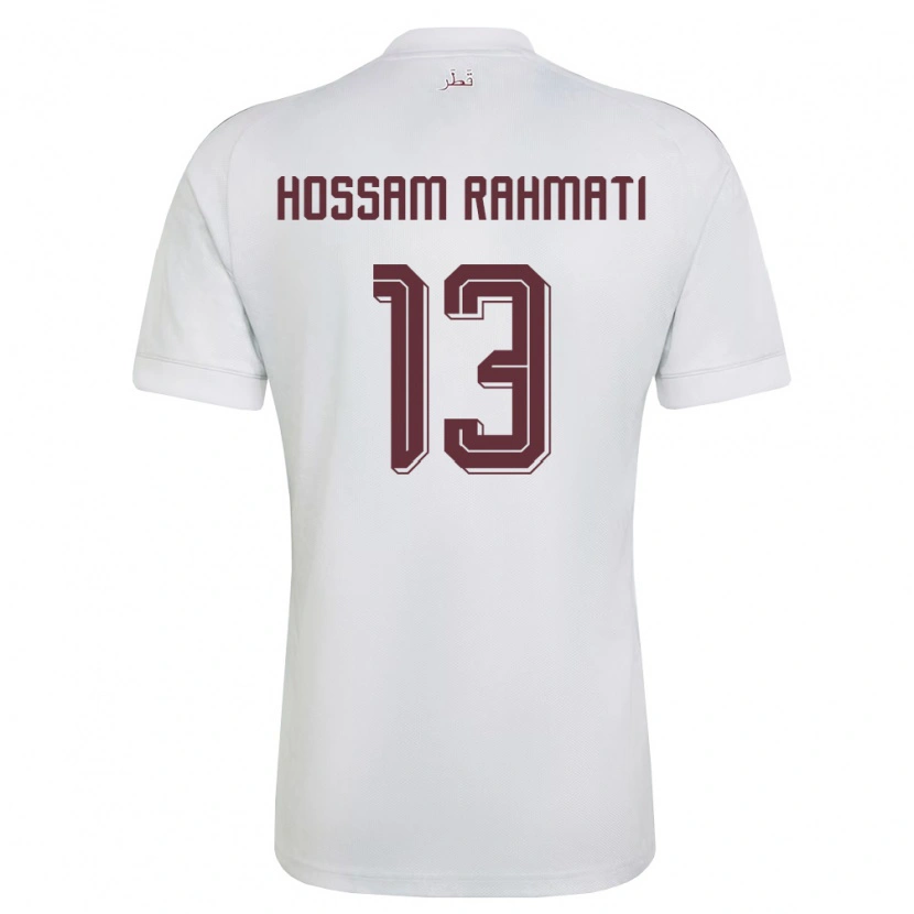 Danxen Dětské Katar Khaled Hossam Rahmati #13 Bílá Vínová Daleko Hráčské Dresy 26-28 Dres