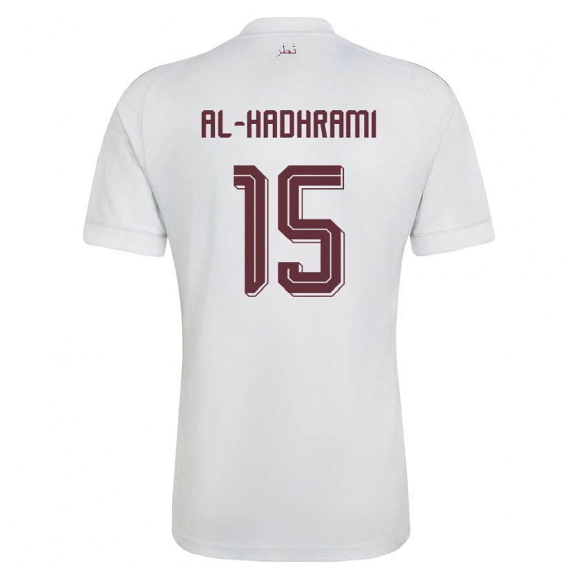 Danxen Dětské Katar Naif Al-Hadhrami #15 Bílá Vínová Daleko Hráčské Dresy 26-28 Dres