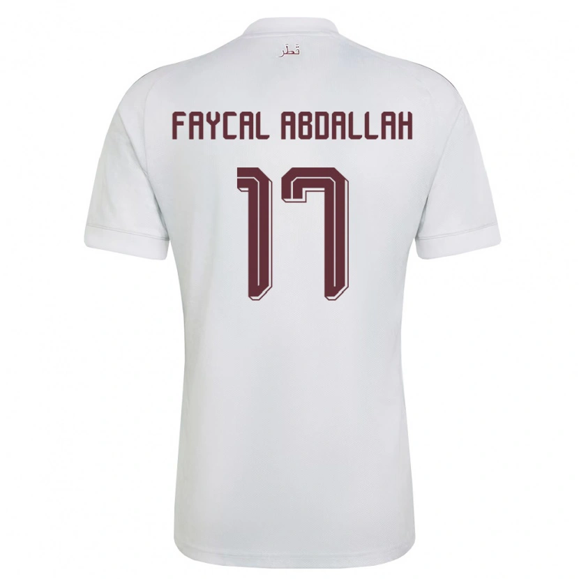 Danxen Dětské Katar Jude Faycal Abdallah #17 Bílá Vínová Daleko Hráčské Dresy 26-28 Dres