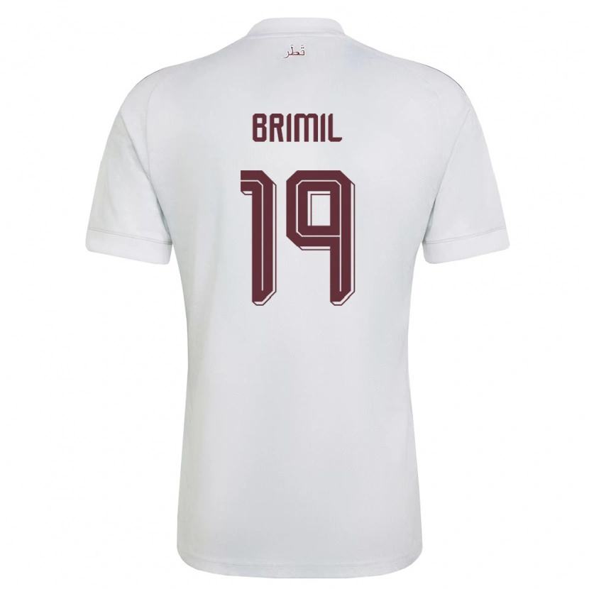 Danxen Dětské Katar Marwan Brimil #19 Bílá Vínová Daleko Hráčské Dresy 26-28 Dres
