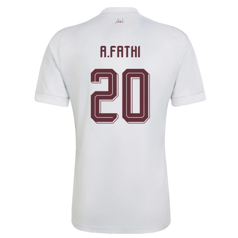 Danxen Dětské Katar Ahmed Fathi #20 Bílá Vínová Daleko Hráčské Dresy 26-28 Dres