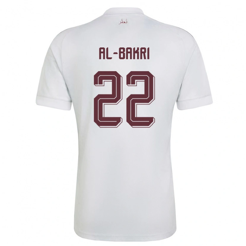 Danxen Dětské Katar Mohamed Al-Bakri #22 Bílá Vínová Daleko Hráčské Dresy 26-28 Dres