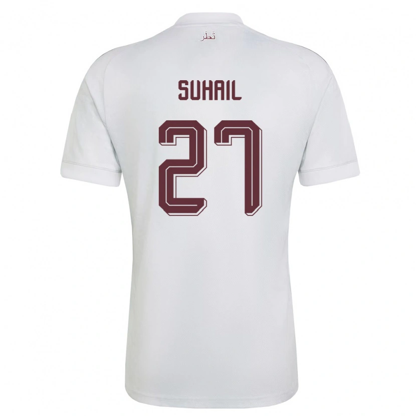 Danxen Dětské Katar Ahmed Suhail #27 Bílá Vínová Daleko Hráčské Dresy 26-28 Dres