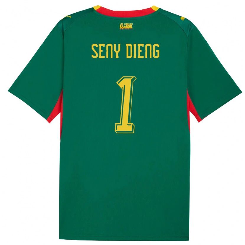 Danxen Dětské Senegal Seny Dieng #1 Zelená Žlutá Červená Daleko Hráčské Dresy 26-28 Dres