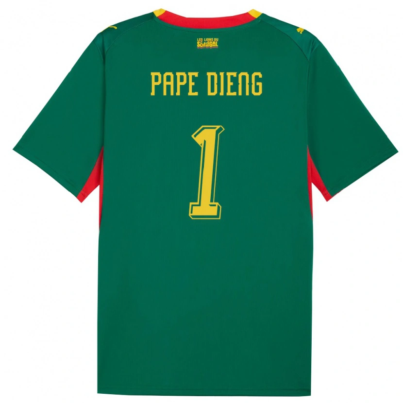 Danxen Dětské Senegal Pape Dieng #1 Zelená Žlutá Červená Daleko Hráčské Dresy 26-28 Dres