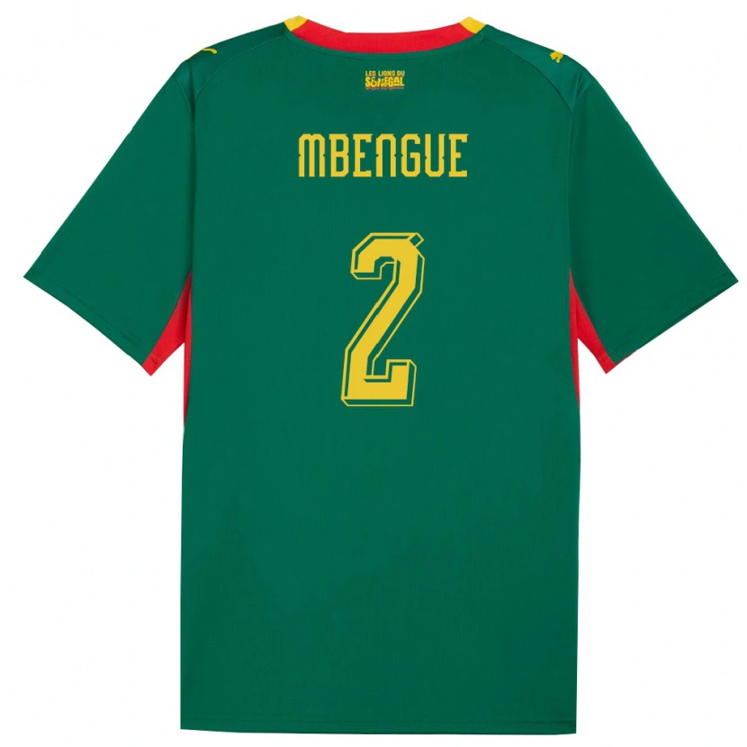 Danxen Dětské Senegal Lamine Mbengue #2 Zelená Žlutá Červená Daleko Hráčské Dresy 26-28 Dres