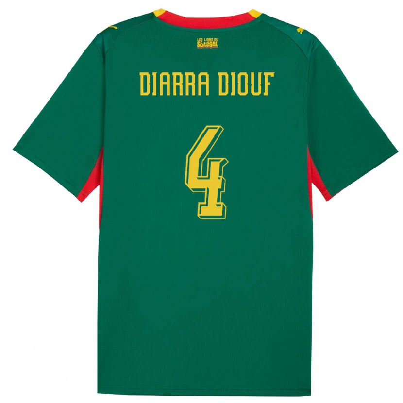Danxen Dětské Senegal Mame Diarra Diouf #4 Zelená Žlutá Červená Daleko Hráčské Dresy 26-28 Dres