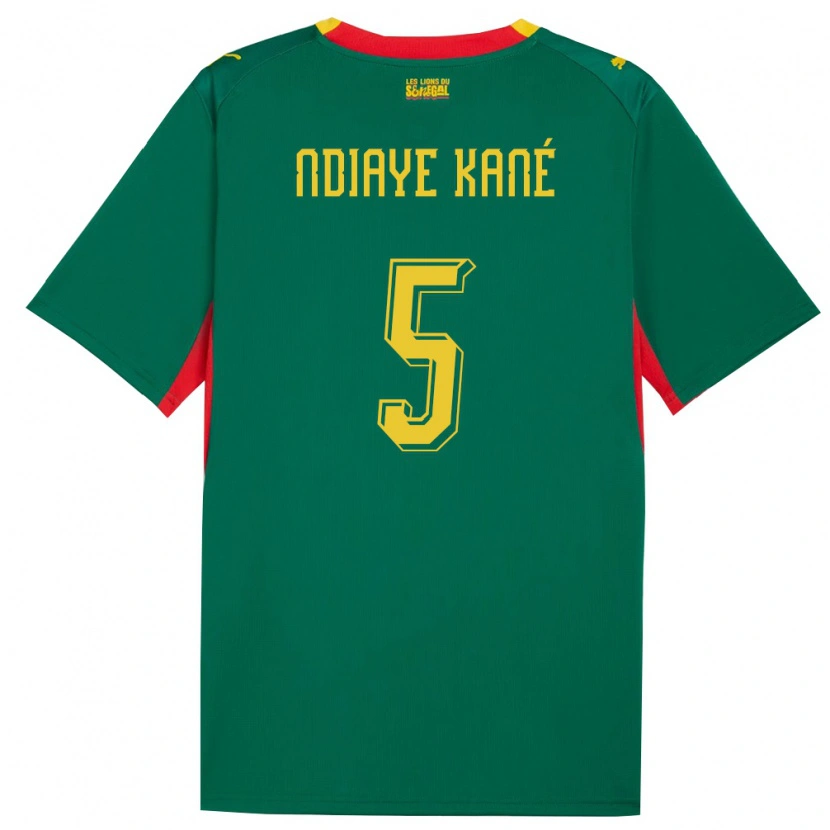 Danxen Dětské Senegal Ndeye Ndiaye Kane #5 Zelená Žlutá Červená Daleko Hráčské Dresy 26-28 Dres