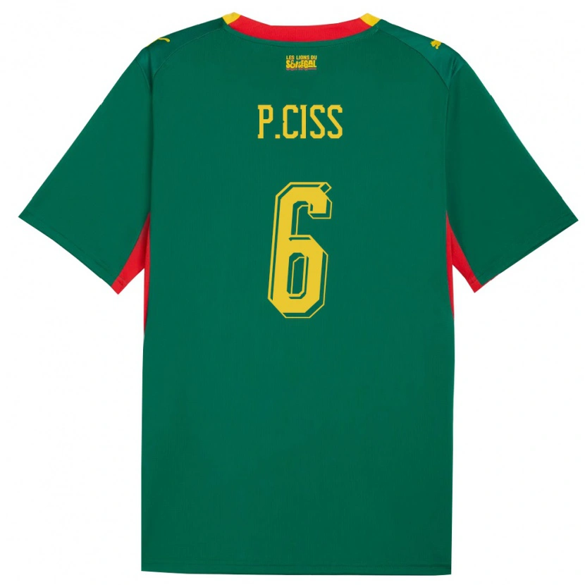 Danxen Dětské Senegal Pathé Ciss #6 Zelená Žlutá Červená Daleko Hráčské Dresy 26-28 Dres