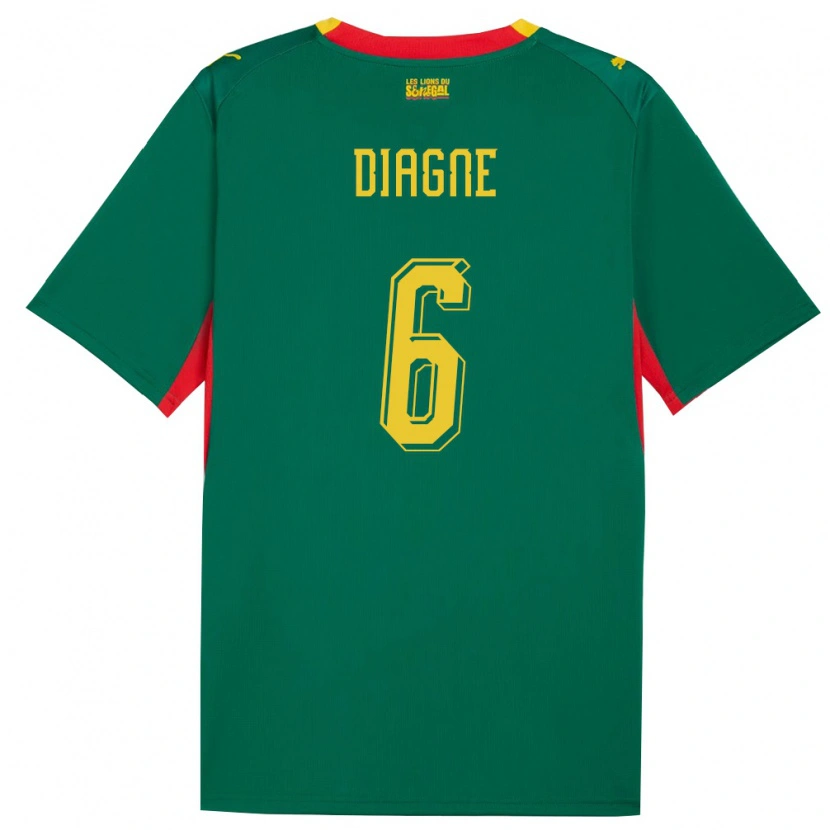 Danxen Dětské Senegal Edmee Diagne #6 Zelená Žlutá Červená Daleko Hráčské Dresy 26-28 Dres