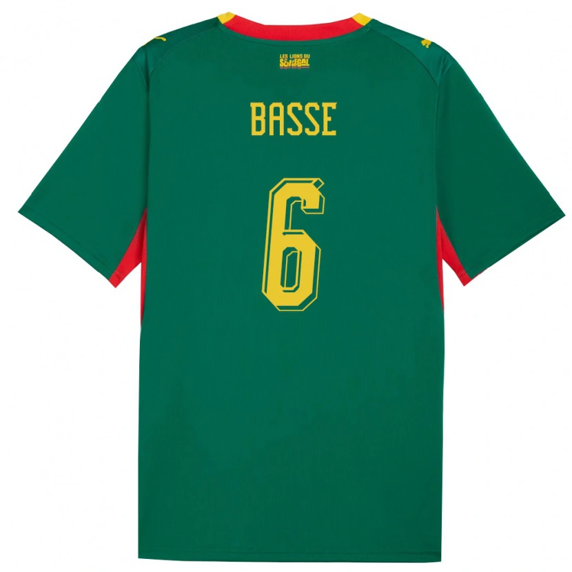 Danxen Dětské Senegal Souleymane Basse #6 Zelená Žlutá Červená Daleko Hráčské Dresy 26-28 Dres