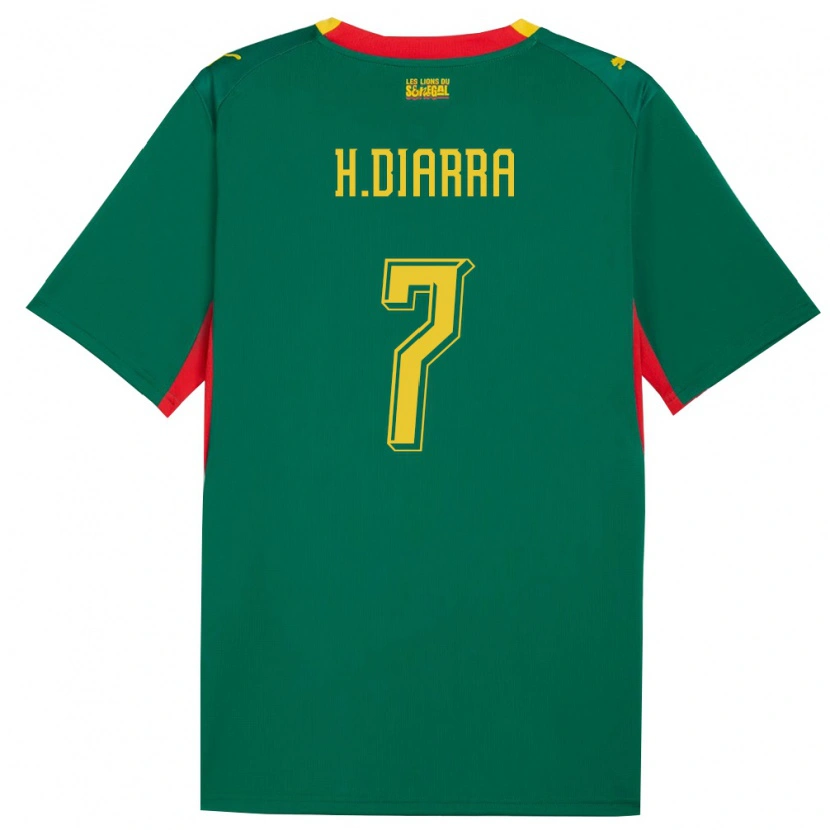 Danxen Dětské Senegal Habib Diarra #7 Zelená Žlutá Červená Daleko Hráčské Dresy 26-28 Dres