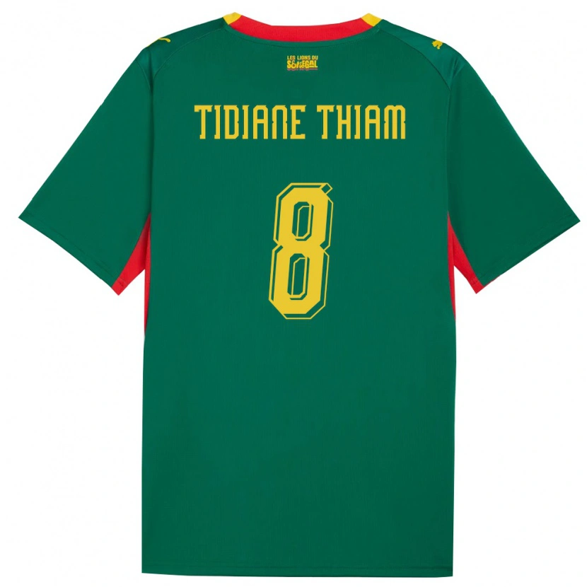 Danxen Dětské Senegal Cheikh Tidiane Thiam #8 Zelená Žlutá Červená Daleko Hráčské Dresy 26-28 Dres