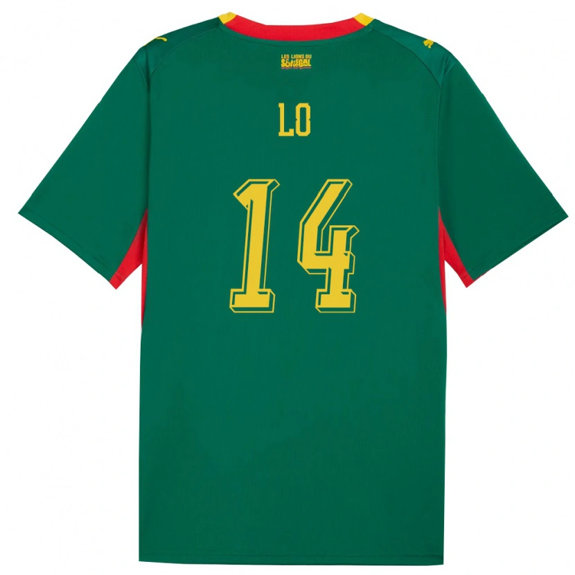 Danxen Dětské Senegal Malick Lo #14 Zelená Žlutá Červená Daleko Hráčské Dresy 26-28 Dres