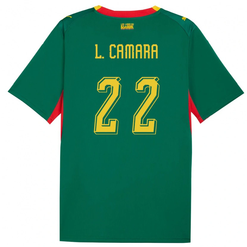 Danxen Dětské Senegal Mamadou Lamine Camara #22 Zelená Žlutá Červená Daleko Hráčské Dresy 26-28 Dres