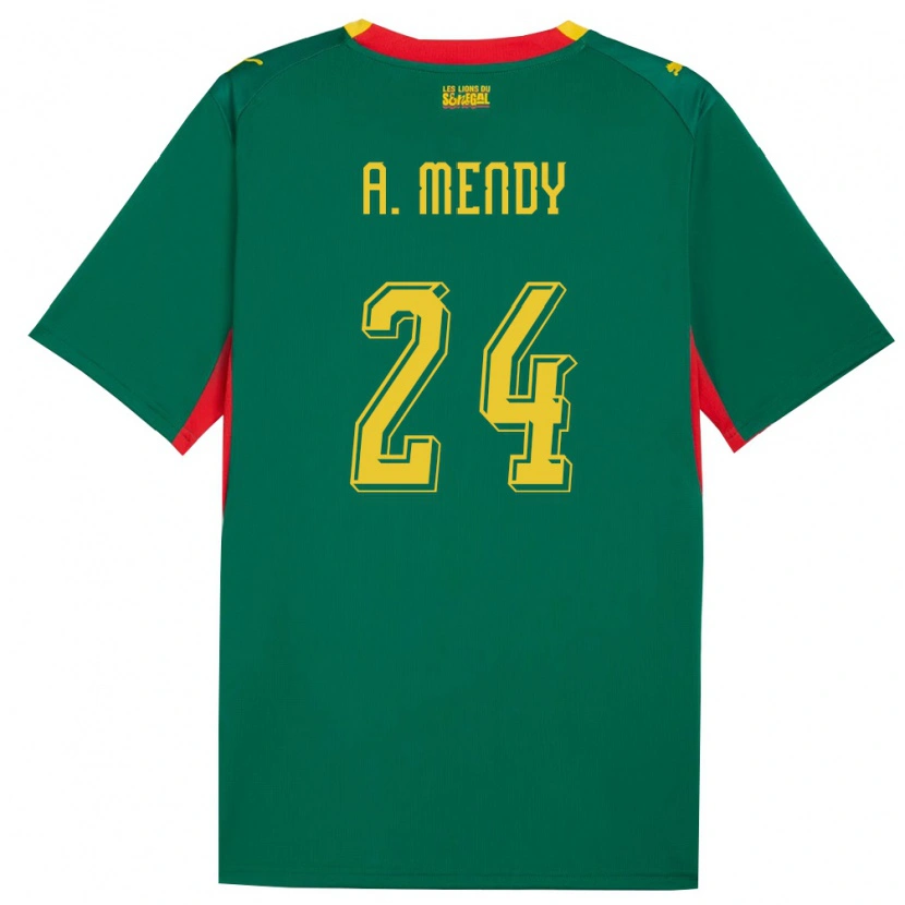 Danxen Dětské Senegal Antoine Mendy #24 Zelená Žlutá Červená Daleko Hráčské Dresy 26-28 Dres