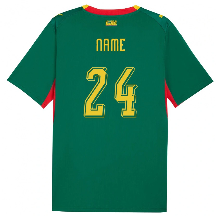 Danxen Dětské Senegal Moustapha Name #24 Zelená Žlutá Červená Daleko Hráčské Dresy 26-28 Dres