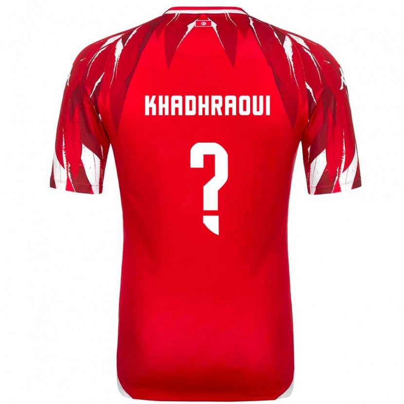 Danxen Dětské Tunisko Slim Khadhraoui #0 Červená Bílá Daleko Hráčské Dresy 26-28 Dres