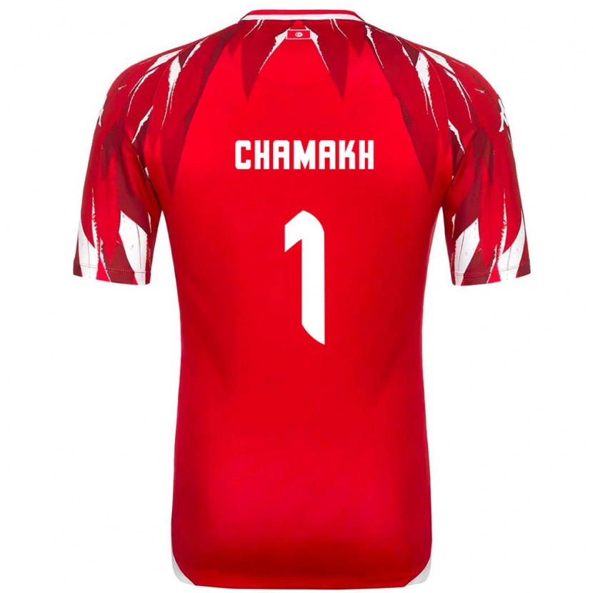 Danxen Dětské Tunisko Abdelmouhib Chamakh #1 Červená Bílá Daleko Hráčské Dresy 26-28 Dres