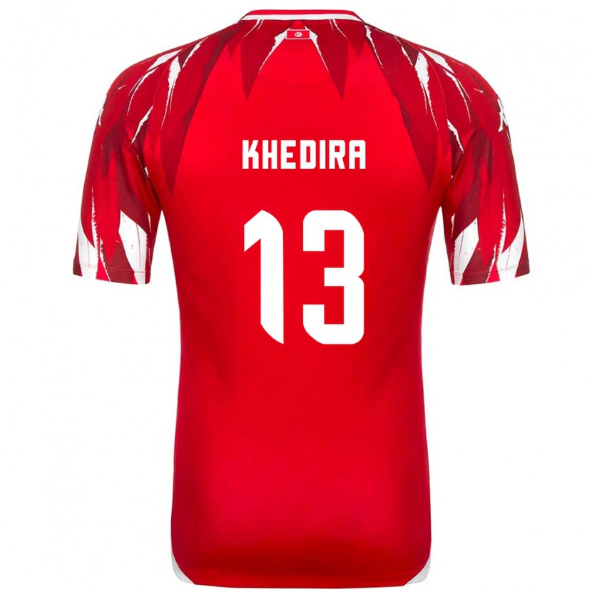 Danxen Dětské Tunisko Rani Khedira #13 Červená Bílá Daleko Hráčské Dresy 26-28 Dres