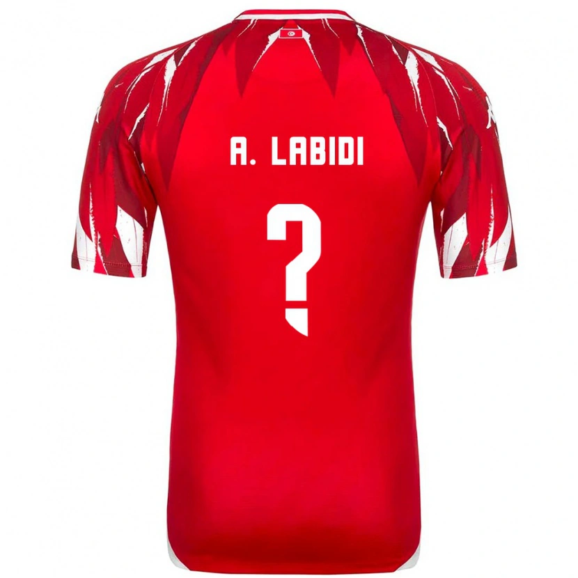 Danxen Dětské Tunisko Ahmed Labidi #0 Červená Bílá Daleko Hráčské Dresy 26-28 Dres