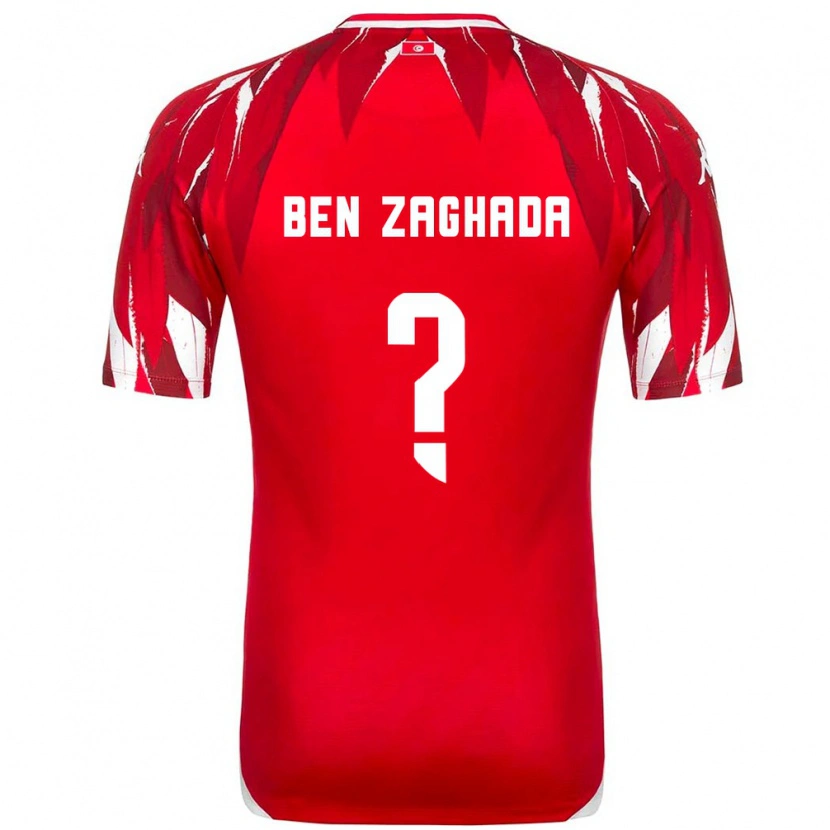 Danxen Dětské Tunisko Mohamed Amine Ben Zaghada #0 Červená Bílá Daleko Hráčské Dresy 26-28 Dres