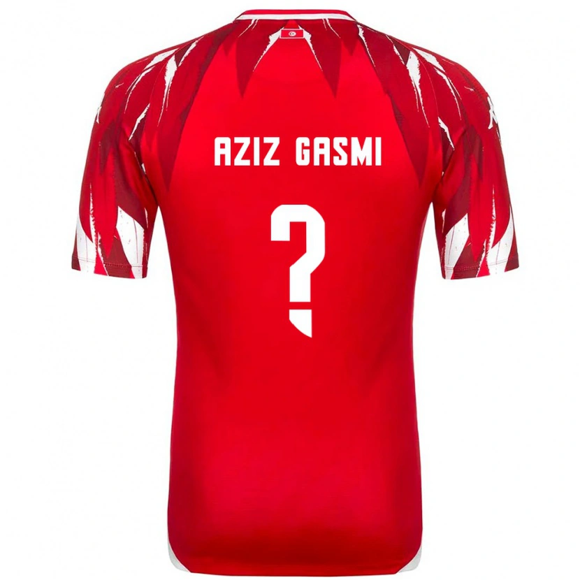 Danxen Dětské Tunisko Mohamd Aziz Gasmi #0 Červená Bílá Daleko Hráčské Dresy 26-28 Dres