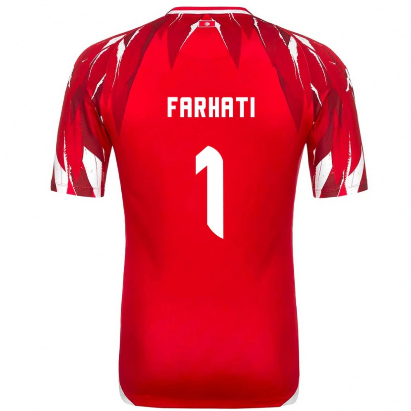 Danxen Dětské Tunisko Noureddine Farhati #1 Červená Bílá Daleko Hráčské Dresy 26-28 Dres
