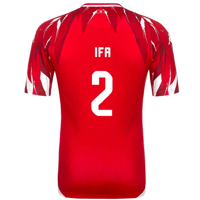 Danxen Dětské Tunisko Bilel Ifa #2 Červená Bílá Daleko Hráčské Dresy 26-28 Dres