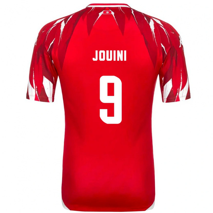 Danxen Dětské Tunisko Haythem Jouini #9 Červená Bílá Daleko Hráčské Dresy 26-28 Dres