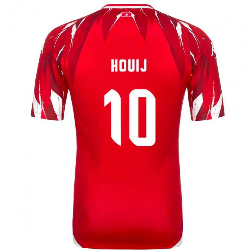 Danxen Dětské Tunisko Mariem Houij #10 Červená Bílá Daleko Hráčské Dresy 26-28 Dres