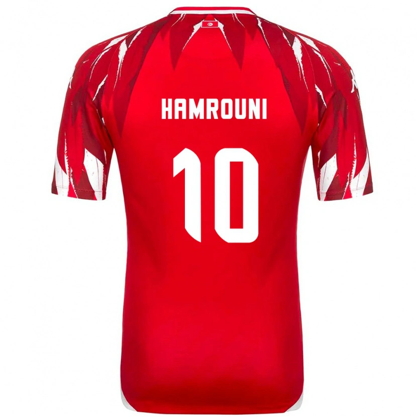 Danxen Dětské Tunisko Rayen Hamrouni #10 Červená Bílá Daleko Hráčské Dresy 26-28 Dres