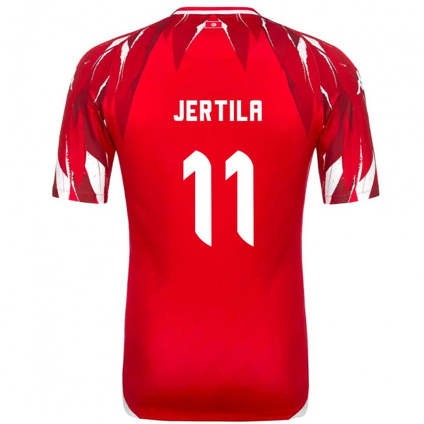 Danxen Dětské Tunisko Hedi Jertila #11 Červená Bílá Daleko Hráčské Dresy 26-28 Dres