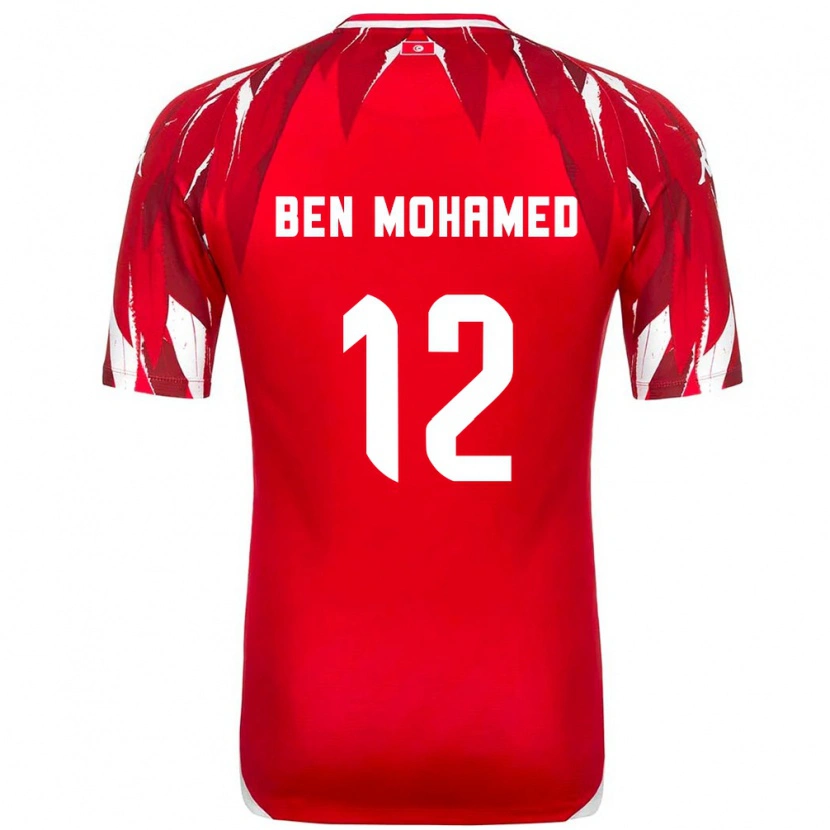 Danxen Dětské Tunisko Ibtissem Ben Mohamed #12 Červená Bílá Daleko Hráčské Dresy 26-28 Dres