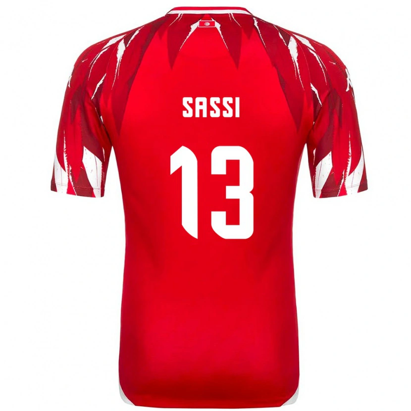 Danxen Dětské Tunisko Ferjani Sassi #13 Červená Bílá Daleko Hráčské Dresy 26-28 Dres