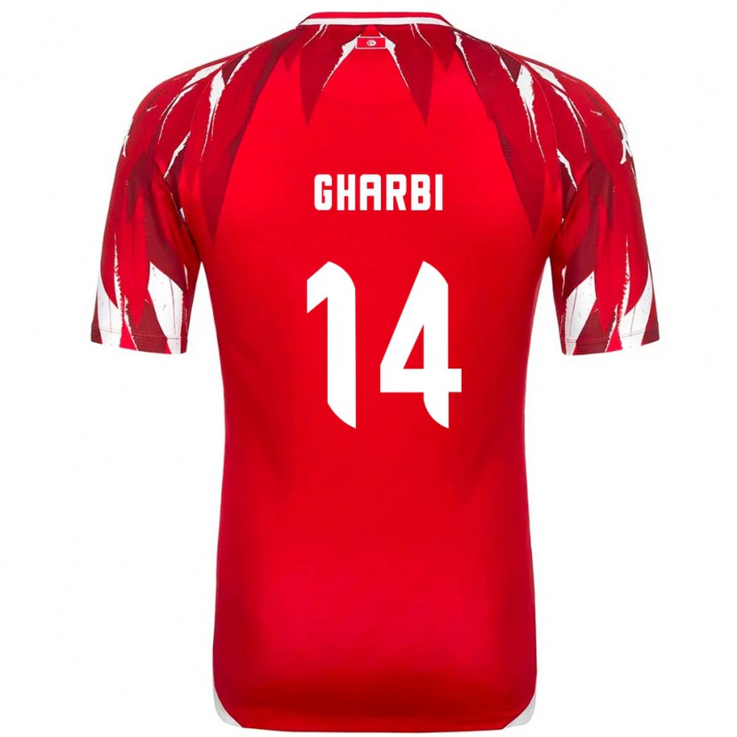 Danxen Dětské Tunisko Moncef Gharbi #14 Červená Bílá Daleko Hráčské Dresy 26-28 Dres