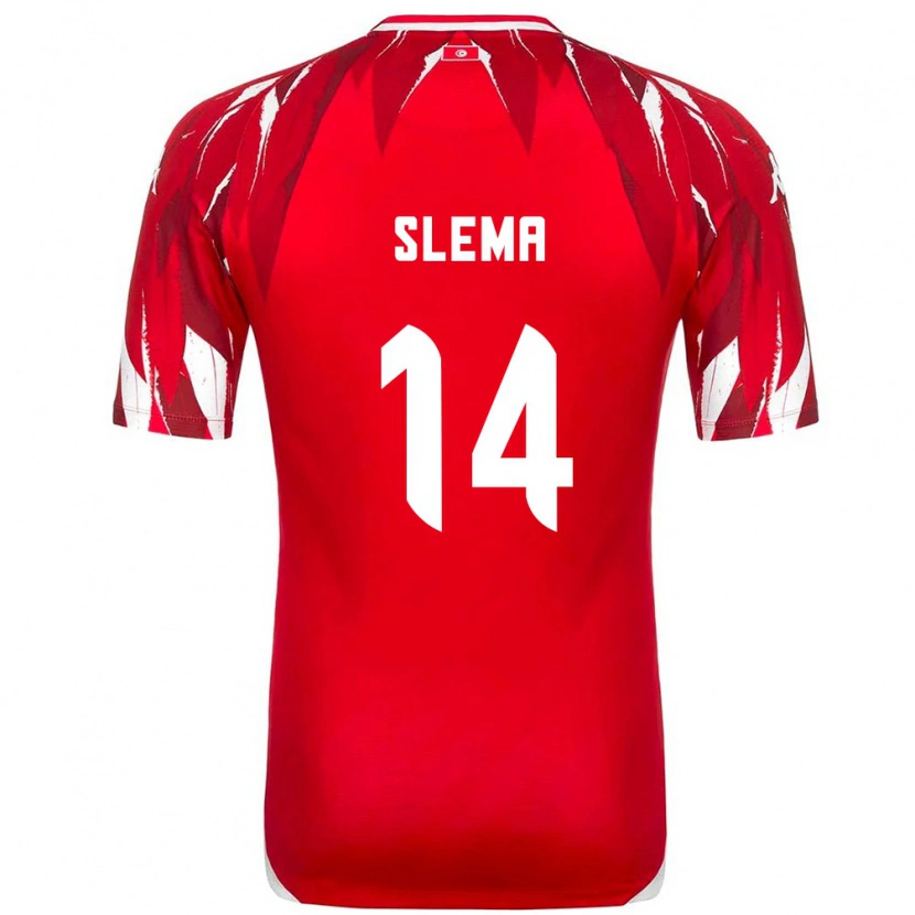 Danxen Dětské Tunisko Mazen Slema #14 Červená Bílá Daleko Hráčské Dresy 26-28 Dres