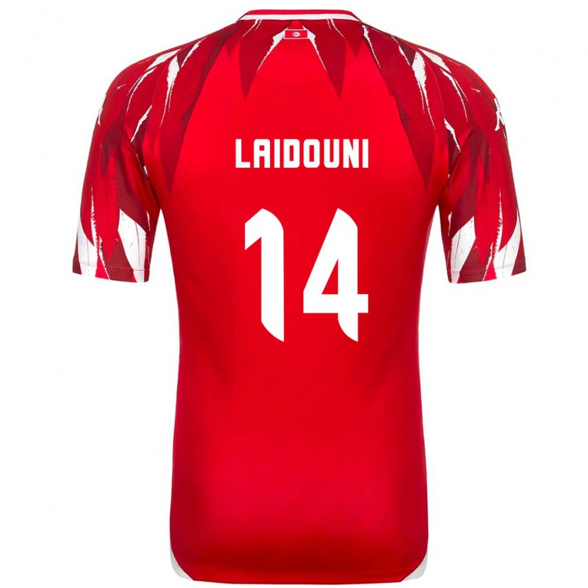 Danxen Dětské Tunisko Aissa Laidouni #14 Červená Bílá Daleko Hráčské Dresy 26-28 Dres