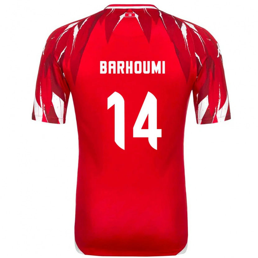 Danxen Dětské Tunisko Salah Barhoumi #14 Červená Bílá Daleko Hráčské Dresy 26-28 Dres