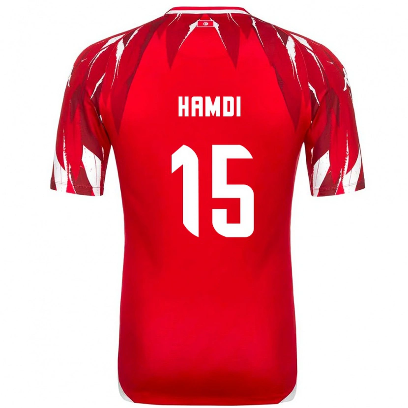 Danxen Dětské Tunisko Hanna Hamdi #15 Červená Bílá Daleko Hráčské Dresy 26-28 Dres