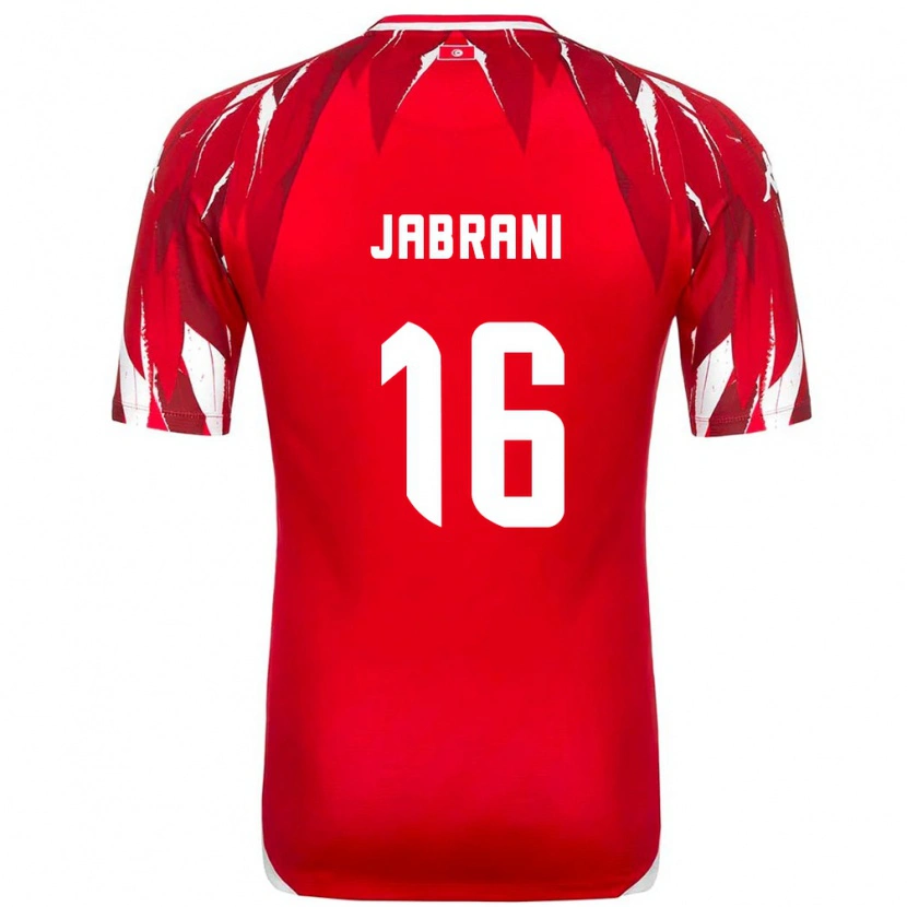 Danxen Dětské Tunisko Soulaima Jabrani #16 Červená Bílá Daleko Hráčské Dresy 26-28 Dres
