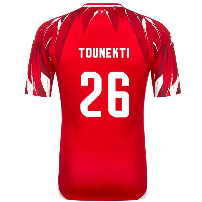 Danxen Dětské Tunisko Sebastian Tounekti #26 Červená Bílá Daleko Hráčské Dresy 26-28 Dres